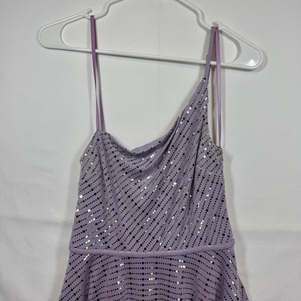 City Studio Sequin Party Dress One Shoulder Formal Occasion‎ Lilac Sz 5